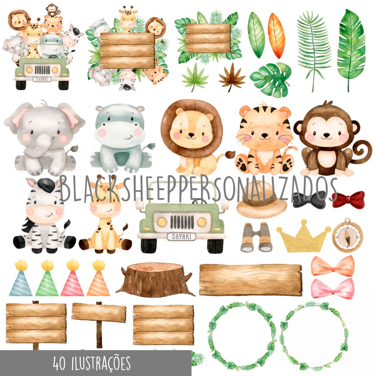 KIT DIGITAL SAFARI AQUARELA